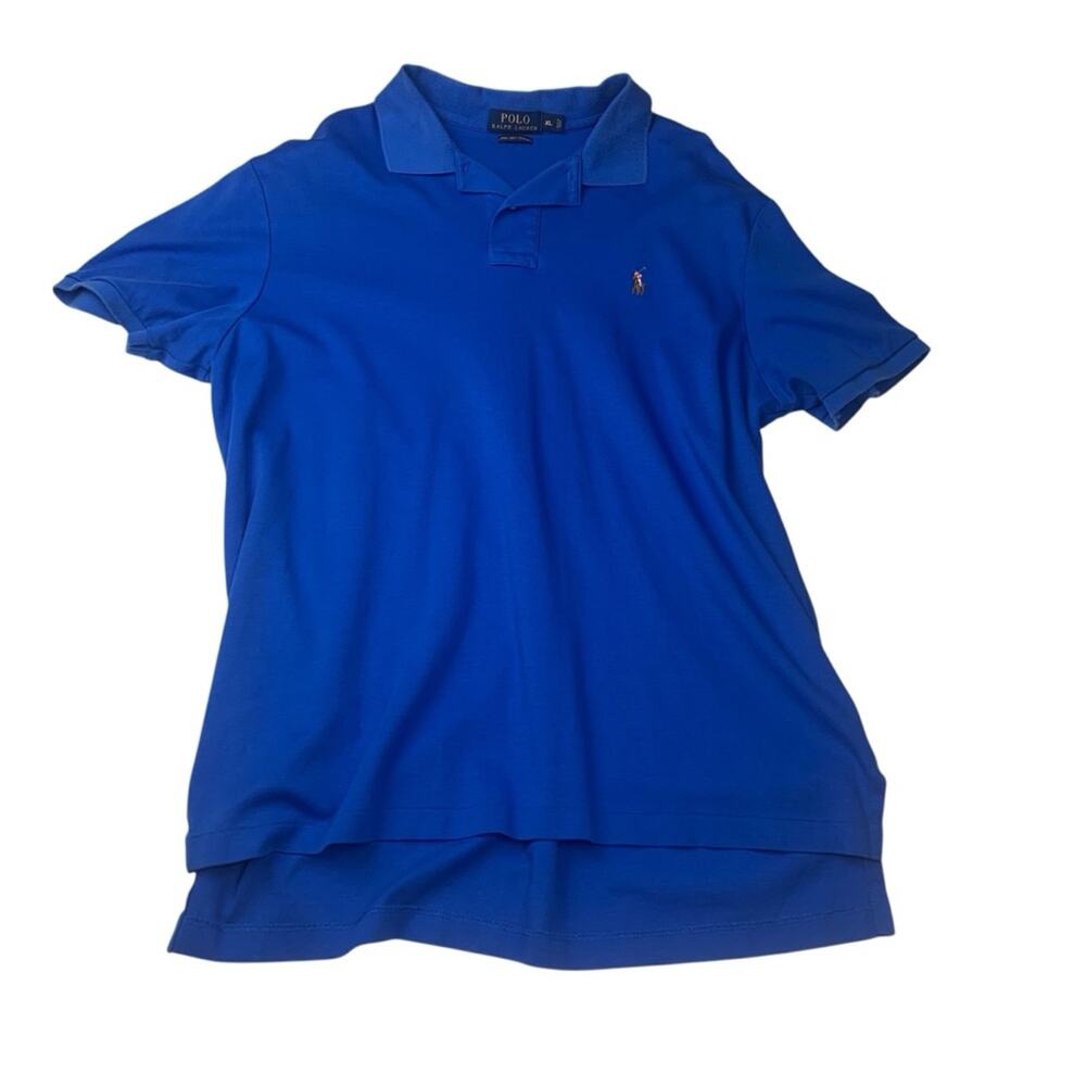 Polo Ralph Lauren size XL Pima soft touch Royal Blue Polo Shirt flaw preppy read